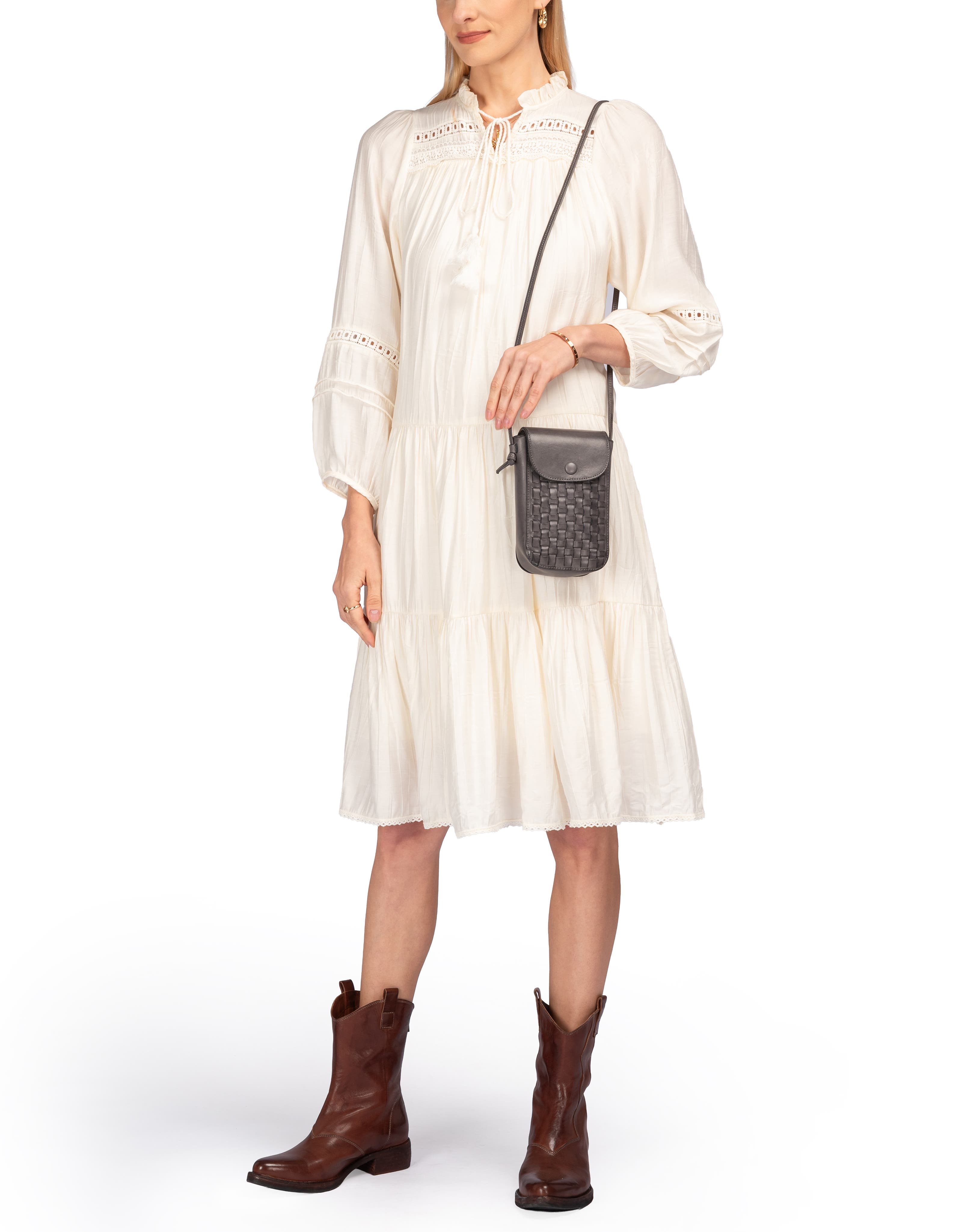 OLD TREND Lantana Genuine Leather Structured Everyday Crossbody, Alternate, color, Grey