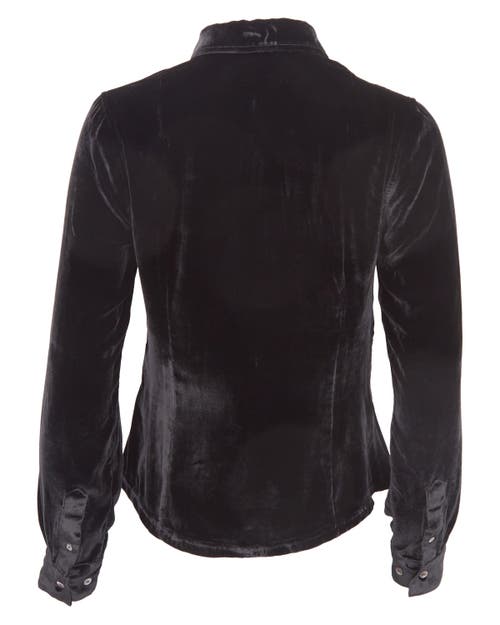 Lords Of Harlech Sylvia Velvet Shirt In Black