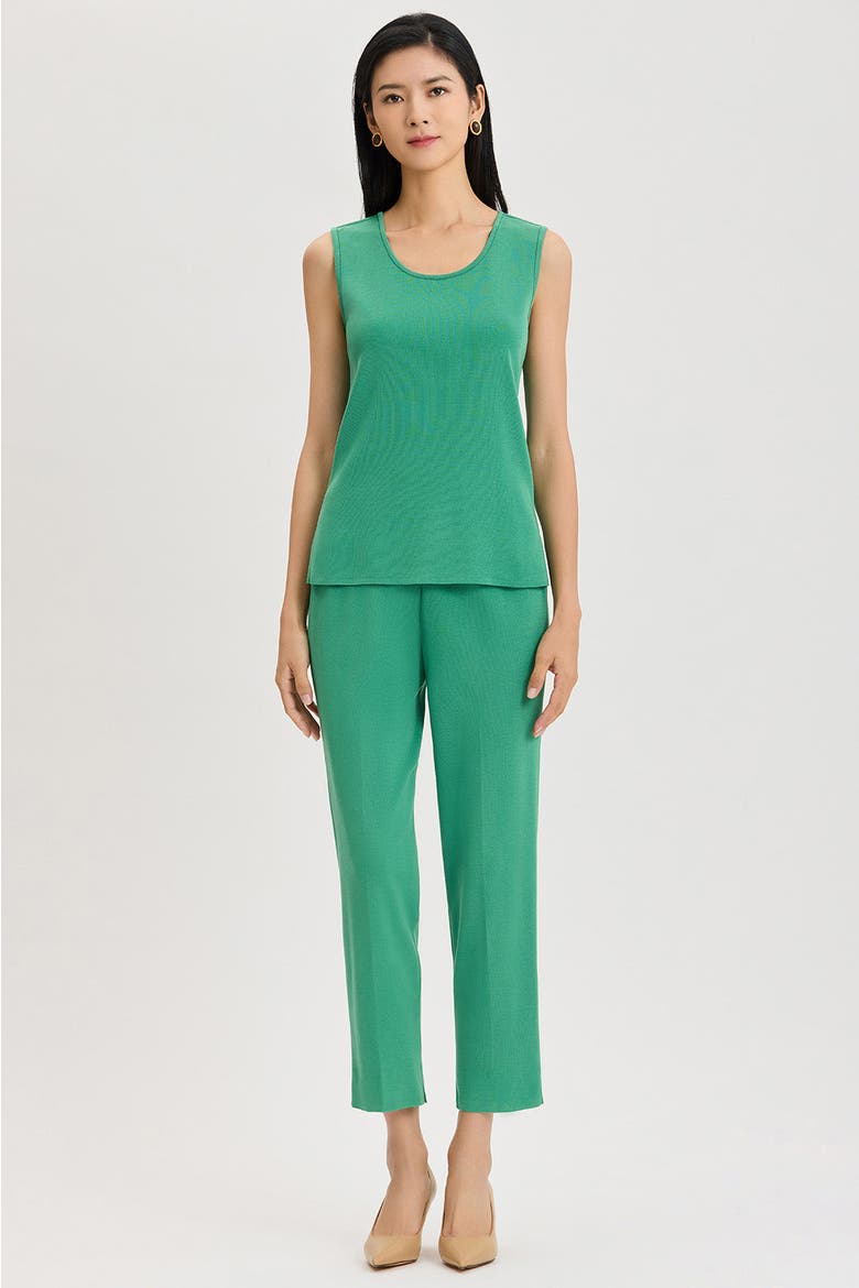 Mid Length Scoop Neck Knit Tank, Alternate, color, Kelly Green