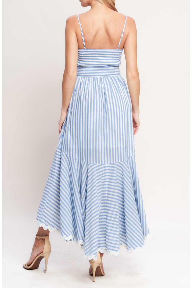 Striped High-Low Maxi Dress, Alternate, color, WHITE BLUE