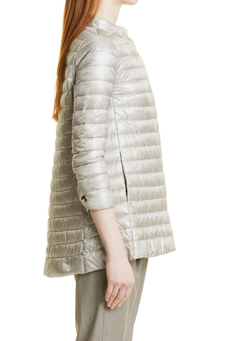 Rossella Water Repellent High/Low A-Line Down Puffer Jacket, Alternate, color, PEARL GREY