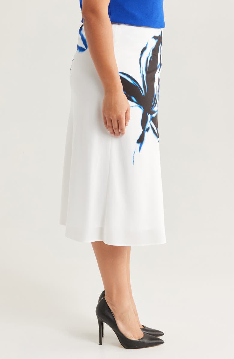 Anne Klein Pull-On Bias Cut Skirt, Alternate, color, Bright White Multi