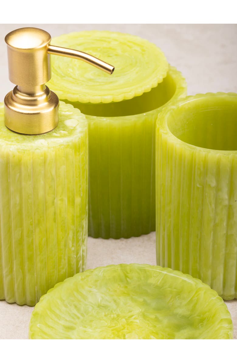 GAURI KOHLI Porto Green Bath Accessories, Set of 4, Alternate, color, Green