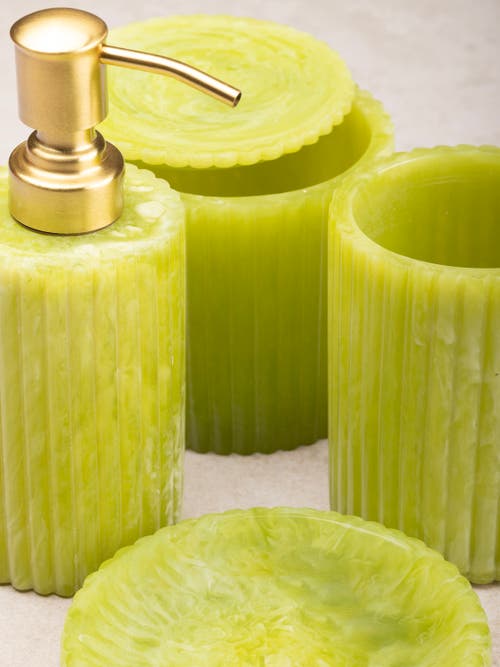 Gauri Kohli Porto Green Bath Accessories, Set Of 4 In Green