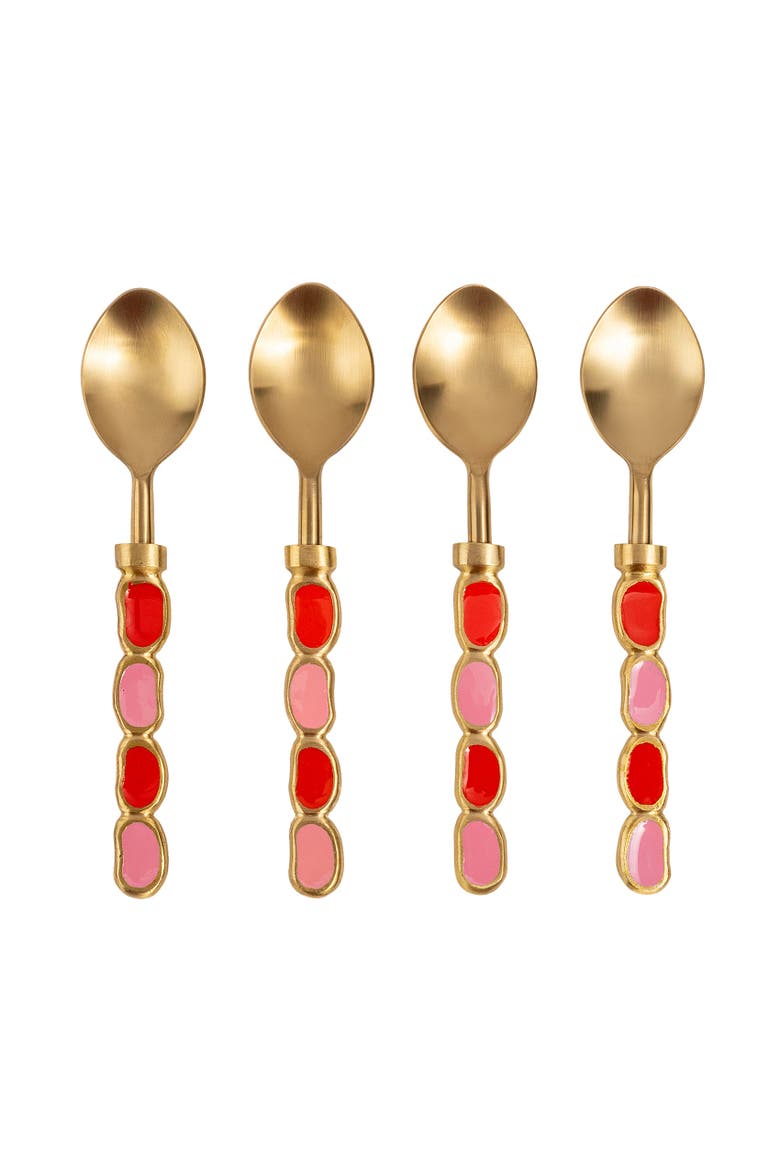 Rampur Steel Dessert Spoon Set of 4, Main, color, Gold