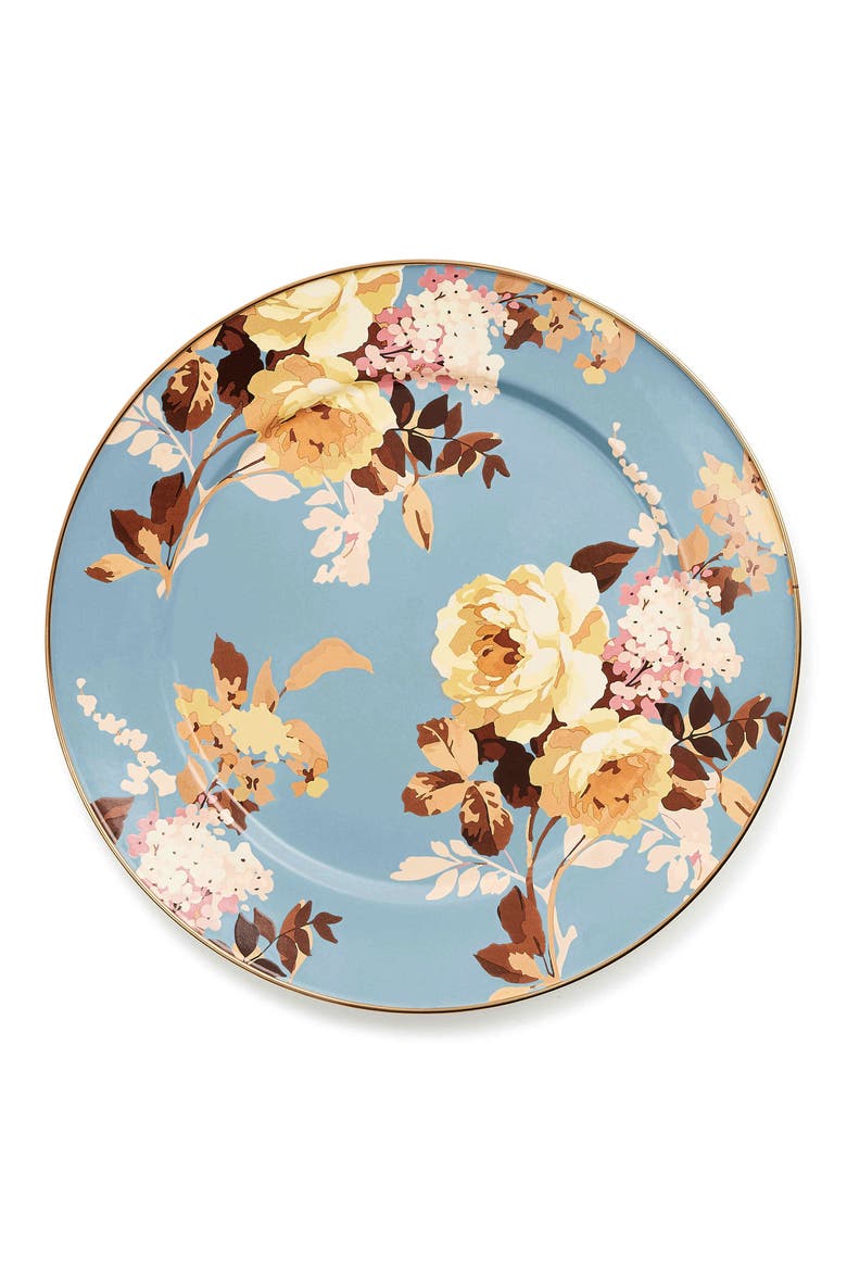 Wild Rose Slate Charger Plate, Alternate, color, BLUE