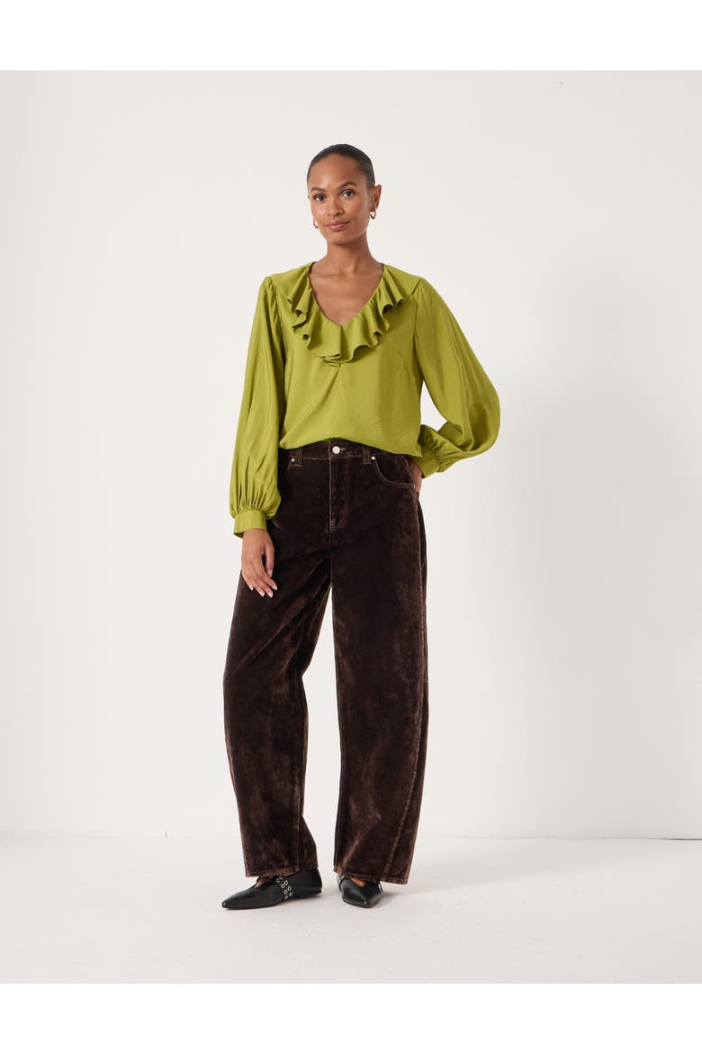 Air Flow Ruffle Blouse, Alternate, color, Olive Green