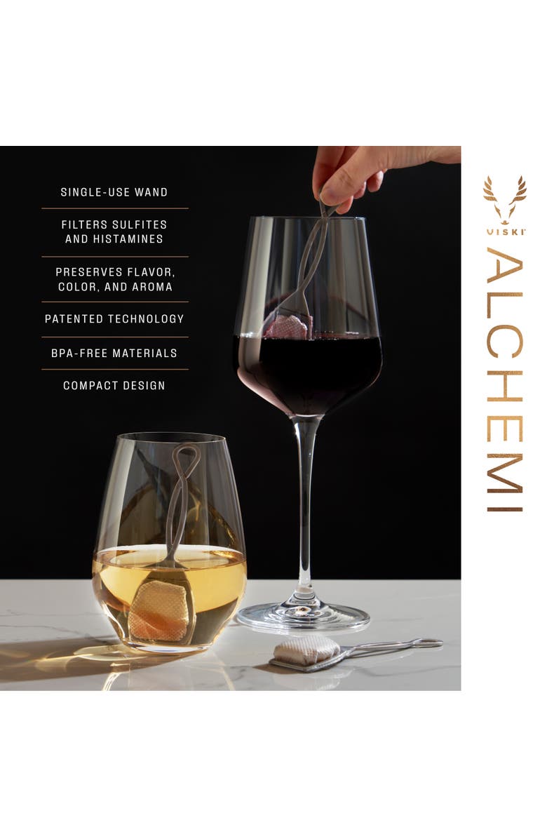 Viski Alchemi Wine Purifiers Set of 3, Alternate, color, Silver