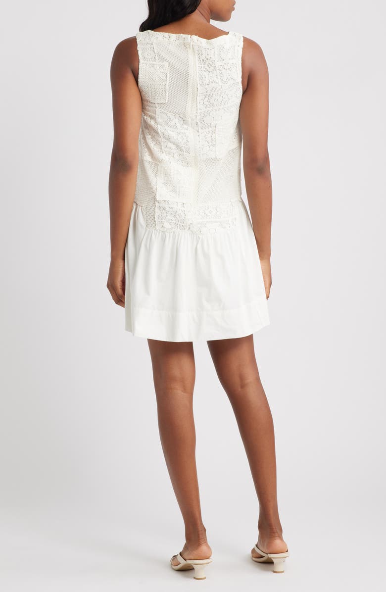 Topshop Patchwork Lace Cotton Minidress, Alternate, color,