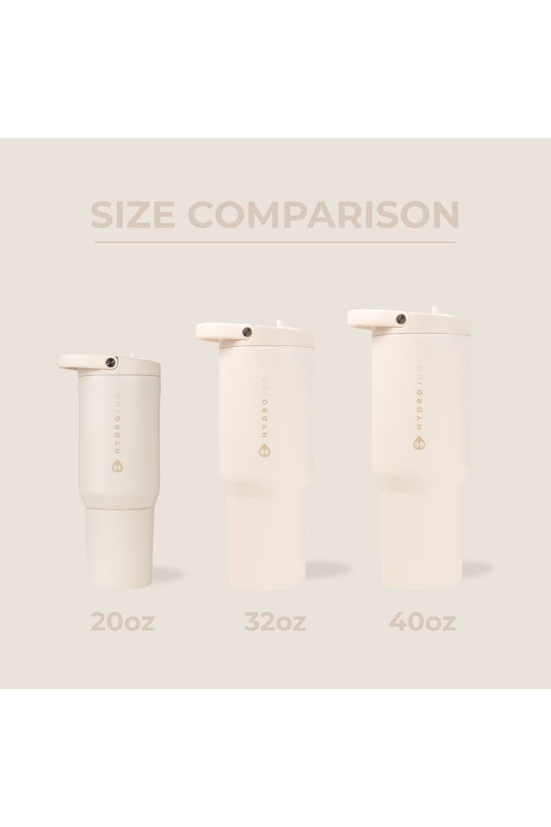 Sport Insulated Stainless Steel Water Bottle with Flip Straw and Swivel Handle for Gym & Outdoors, Alternate, color, Cream