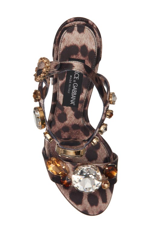 Dolce & Gabbana Satin Sandals With Gemstone Embellishment In Leo New