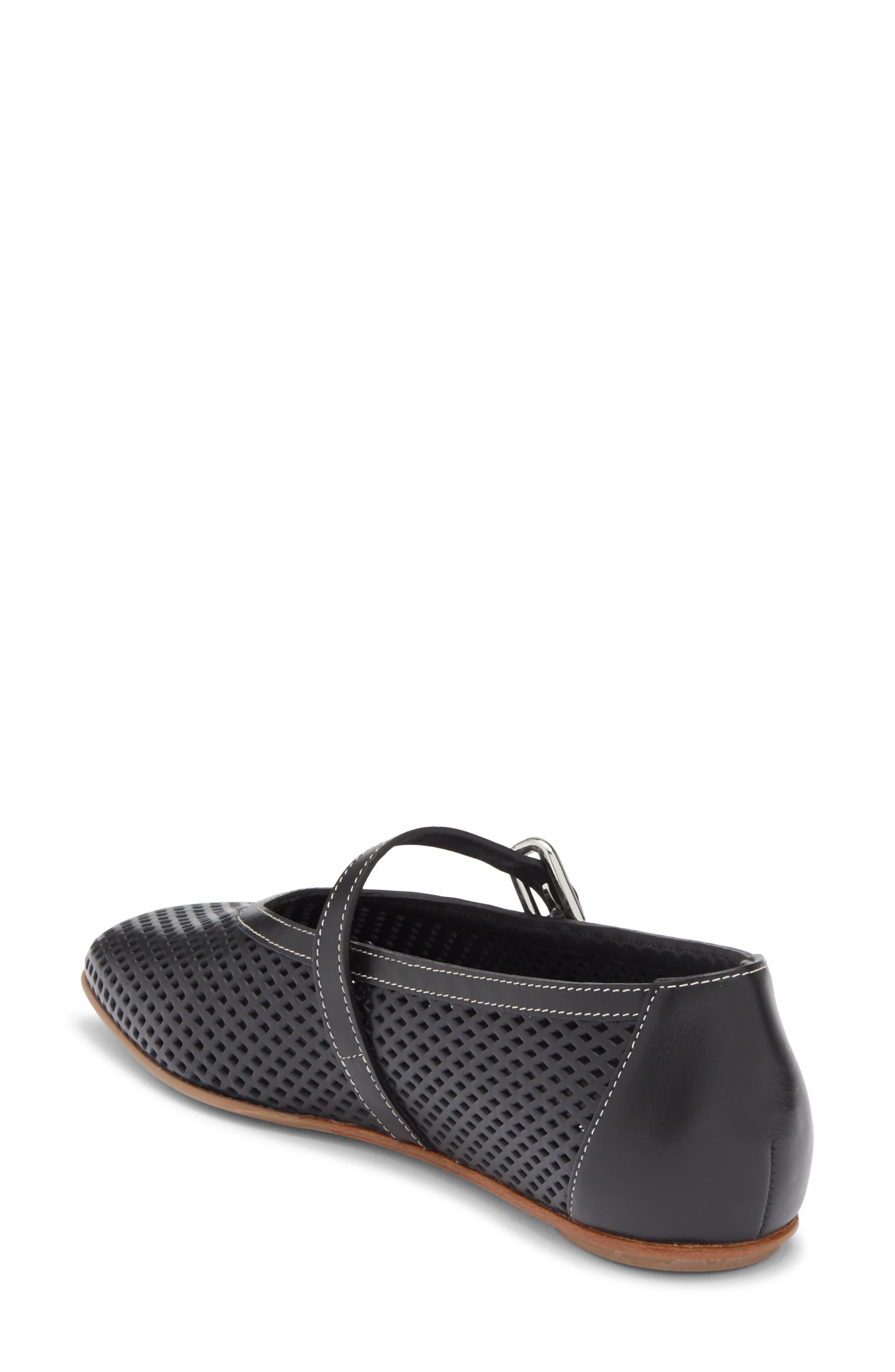LABUCQ Lido Laser-Cut Mary Jane Flat, Alternate, color, Black