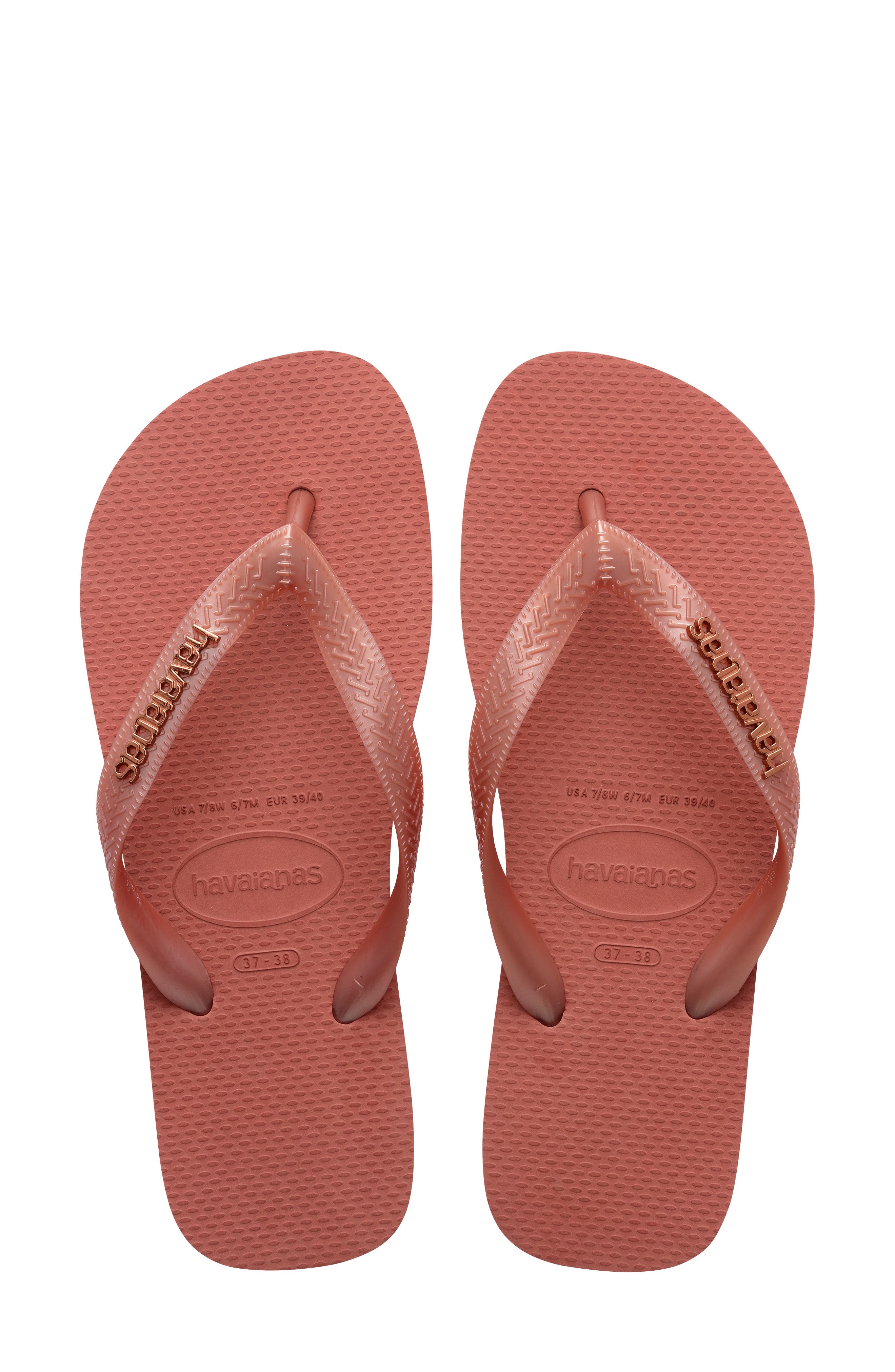 Metallic Logo Flip Flop, Alternate, color, CANYON CLAY