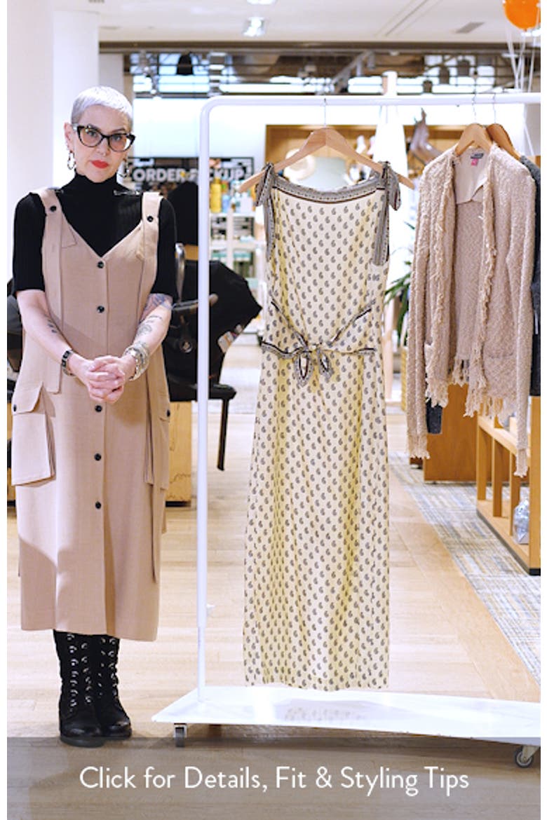 Amorette Taormina Paisley Silk Twill Column Dress video