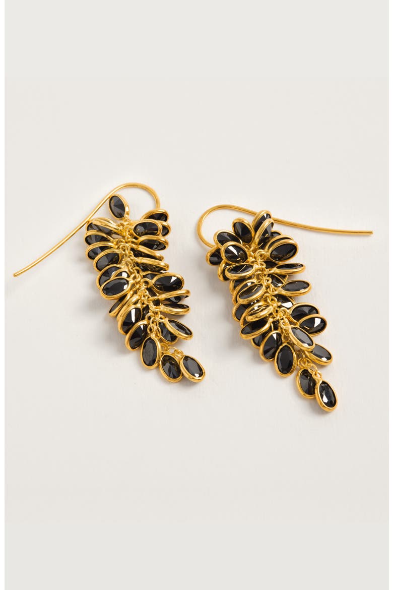 Midi Crystal Drops, Alternate, color, Gold and Black