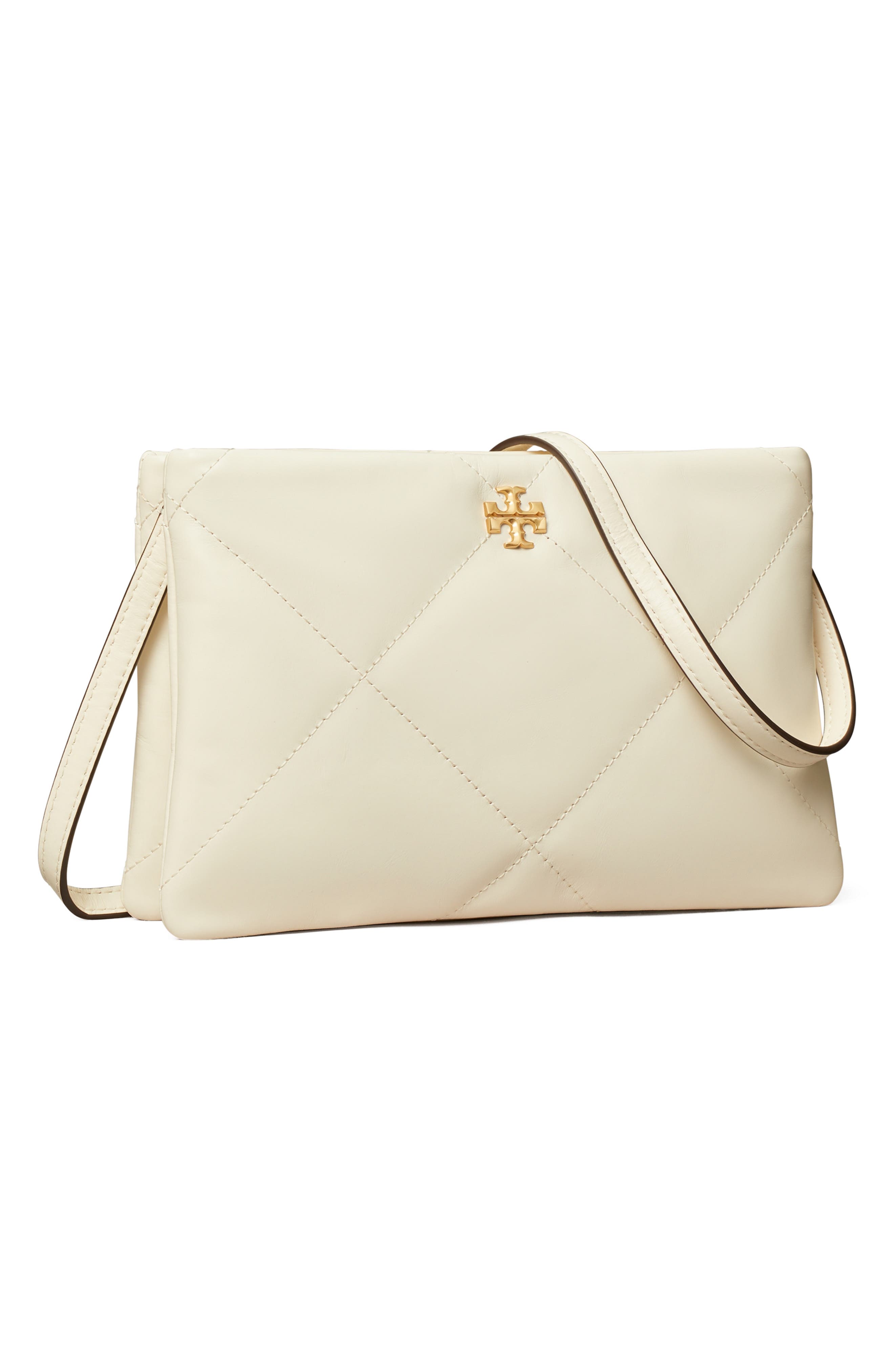 Kira Diamond Quilted Leather Crossbody Bag, Alternate, color, WARM WHITE