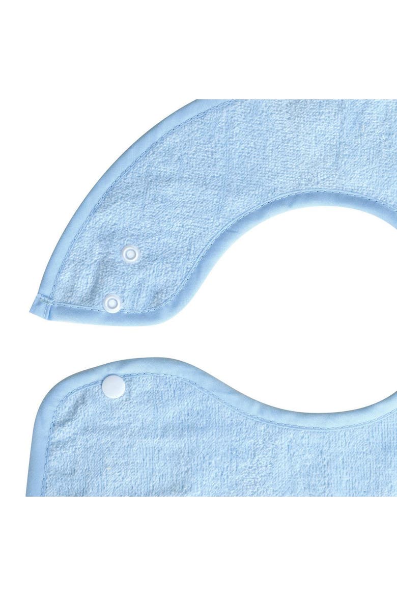 Set of 6 Soft Bibs with Snaps, Alternate, color, Blue