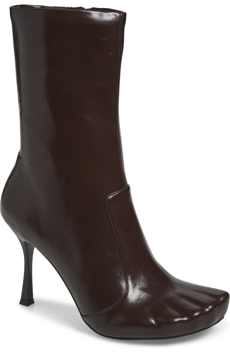 Jeffrey Campbell Visionary Stiletto Boot, Main, color, Brown Shiny