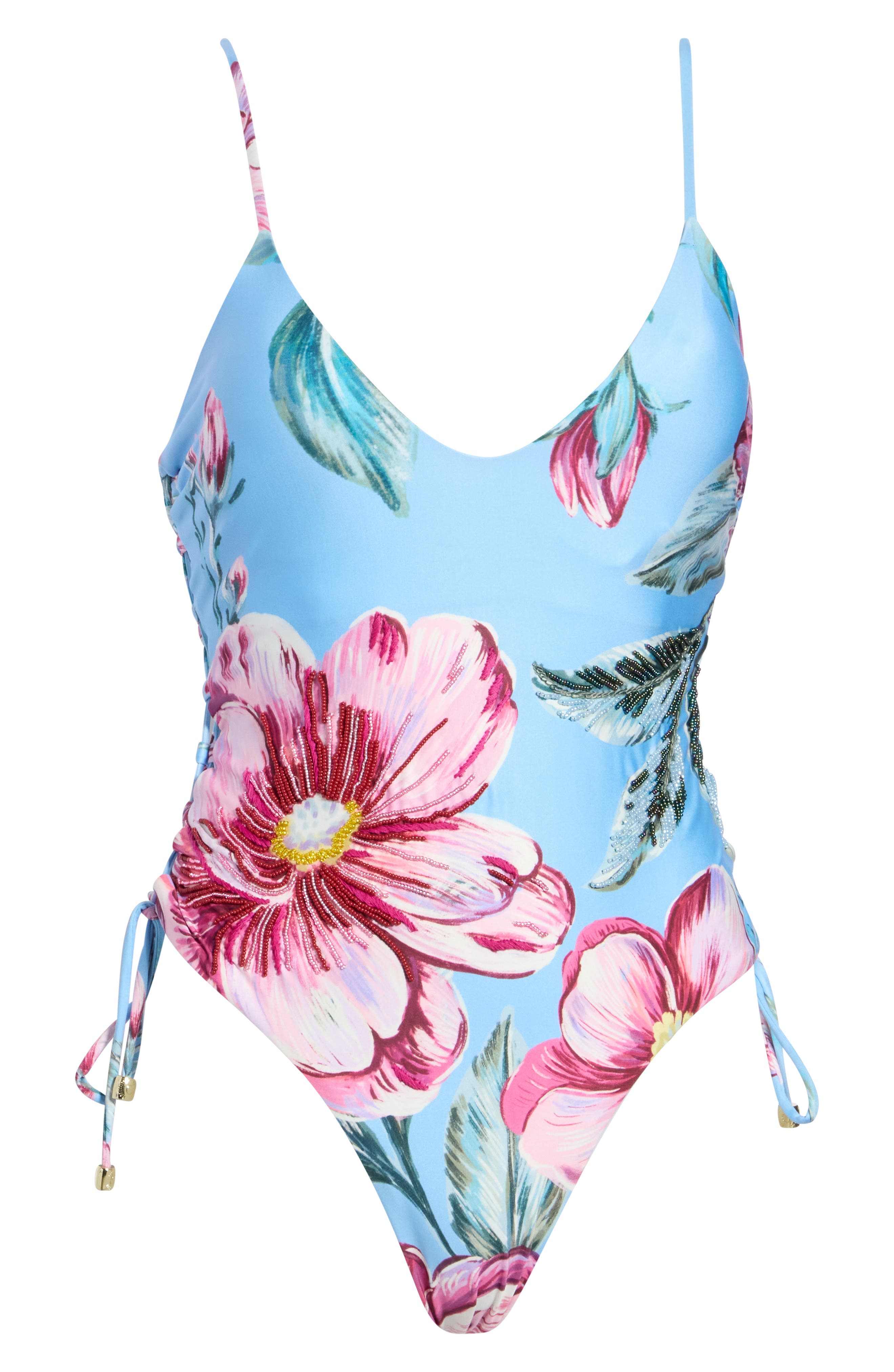 Lace-Up One-Piece Swimsuit