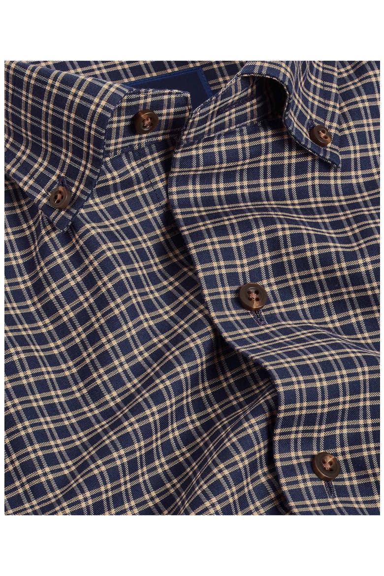 Twill Check Sport Shirt, Alternate, color, NAVY