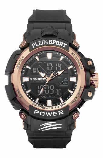 Chronograph Quartz Silicone Strap Watch, 50mm