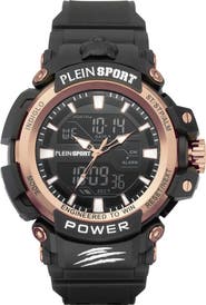 PLEIN SPORT Chronograph Quartz Silicone Strap Watch, 50mm