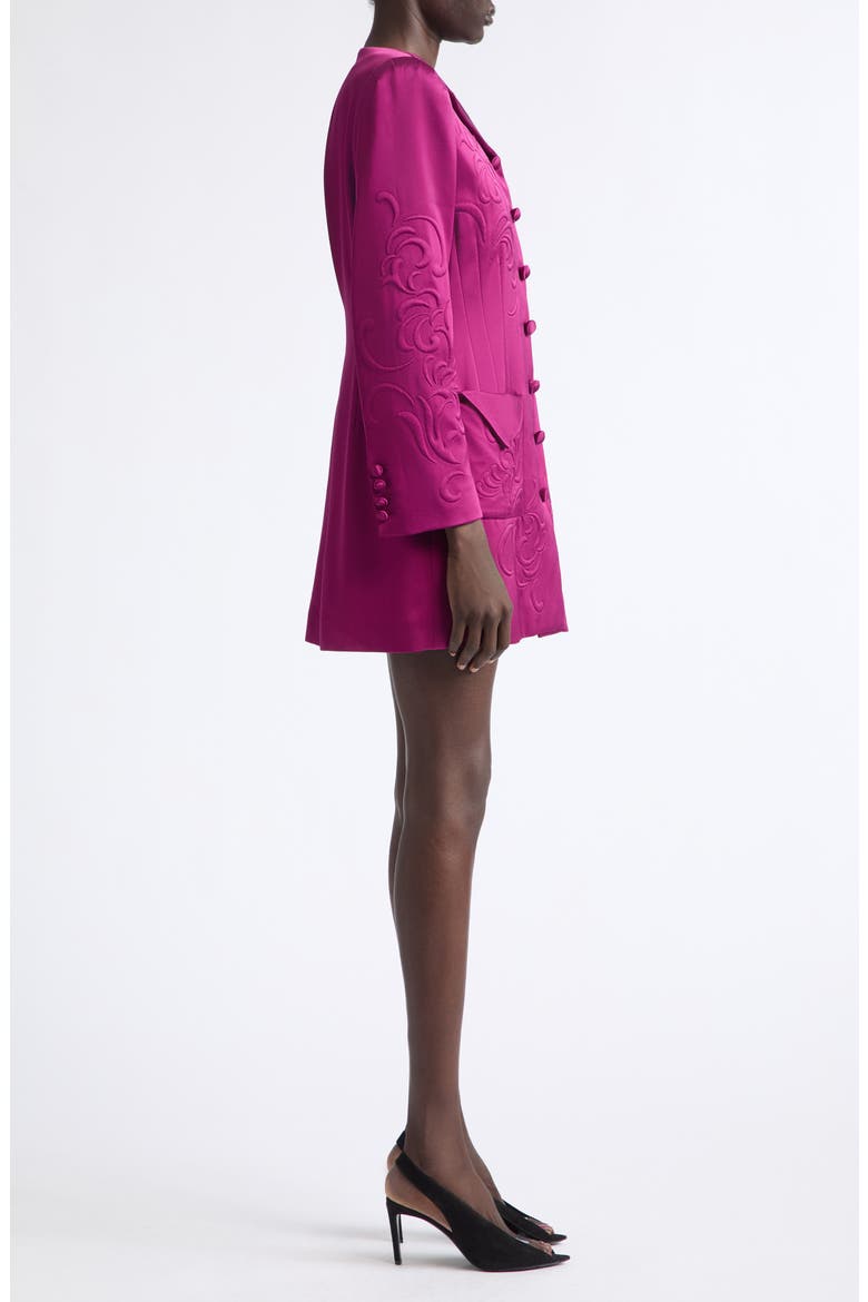 Floral Embossed Cady Blazer Dress, Alternate, color, VIOLET