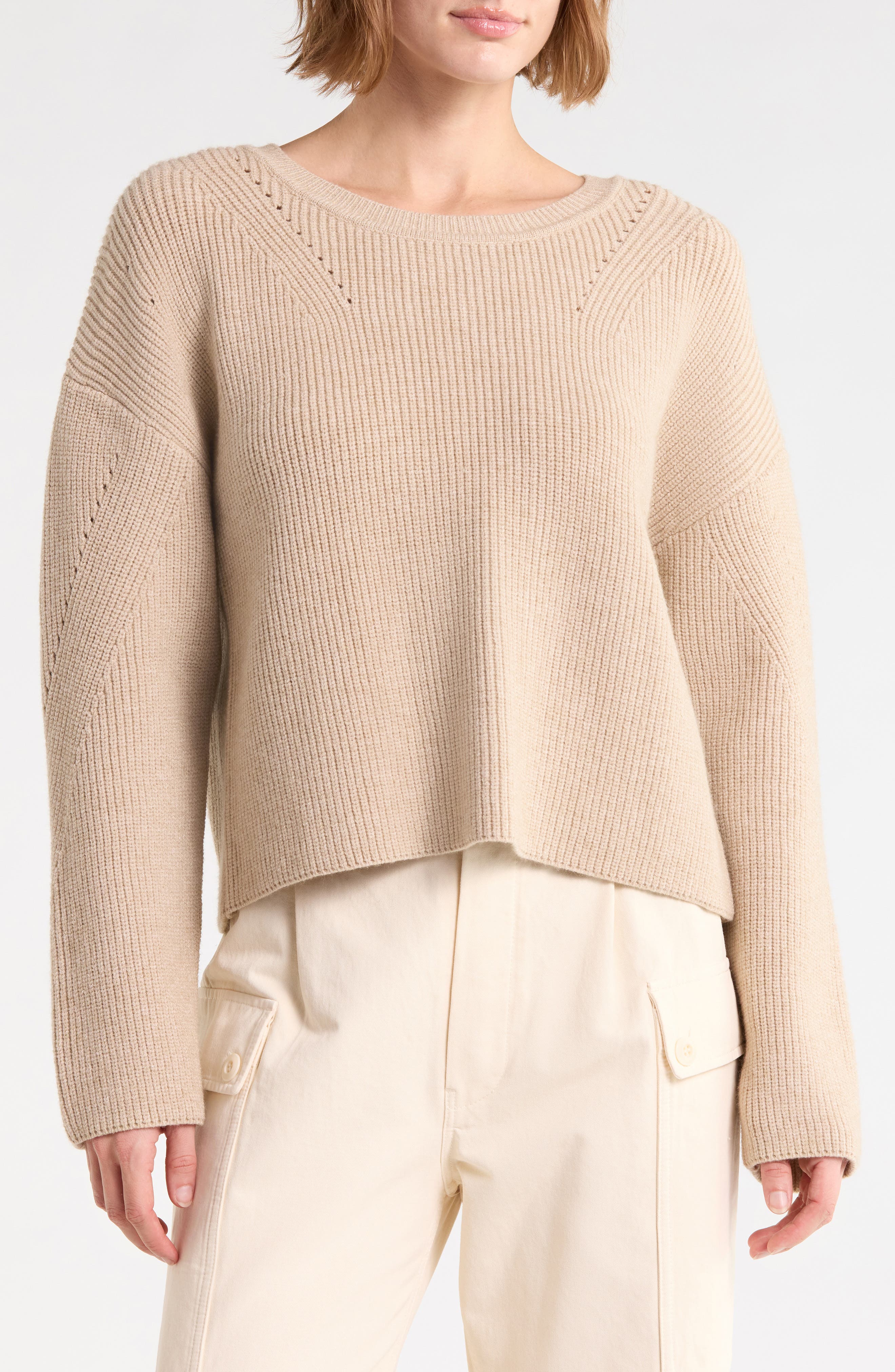 Crisscross Back Crewneck Sweater
