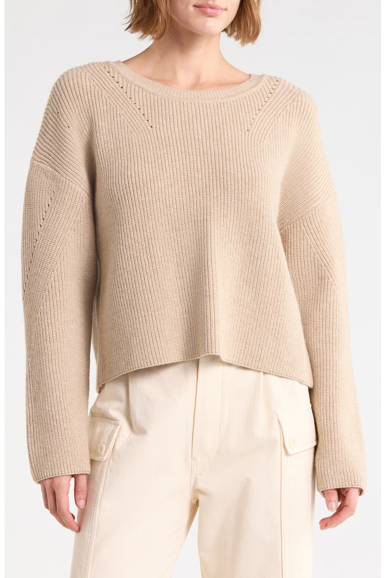 Crisscross Back Crewneck Sweater, Main, color, OATMEAL