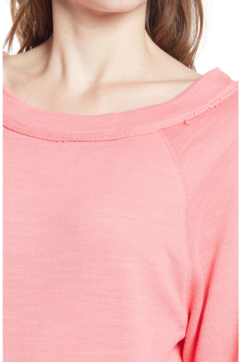 Dolman Sleeve Cotton Blend Pullover, Alternate, color, CORAL TEA ROSE