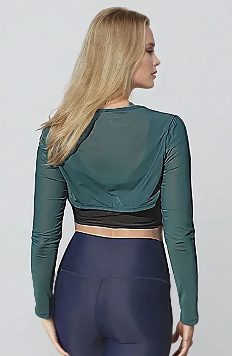 Calypsa Mesh Sleeve Swim Cover Up, Alternate, color, Dark Jade