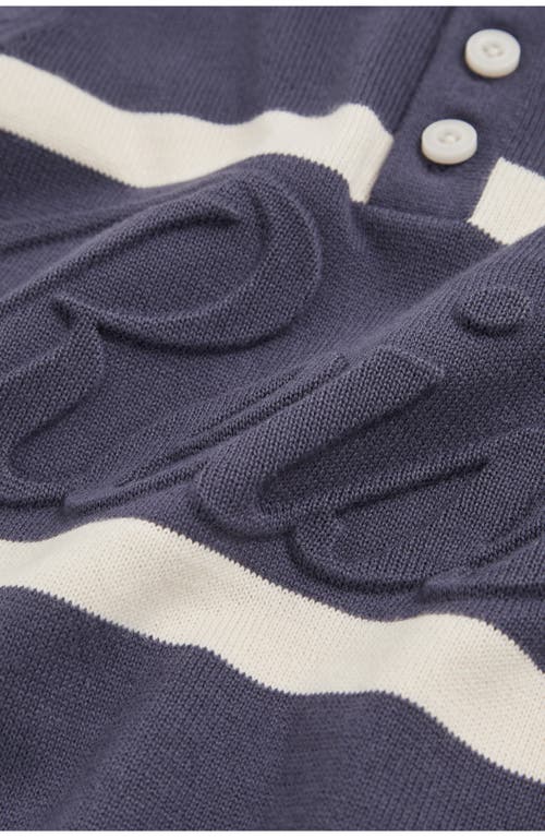 Reiss Kids' Ellis Stripe Cotton Polo In Blue