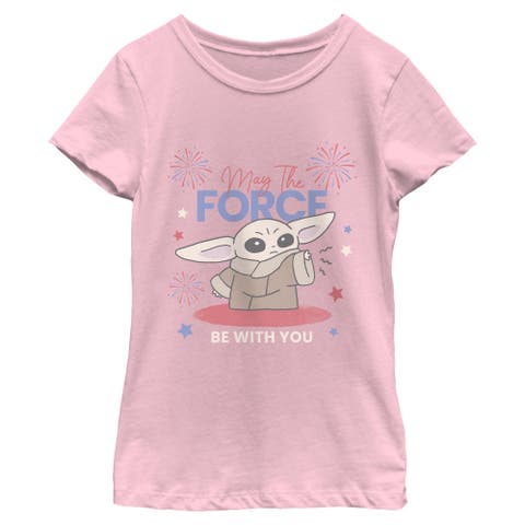 Girl's Star Wars The Mandalorian The Fireworks Be With You  Graphic T-Shirt