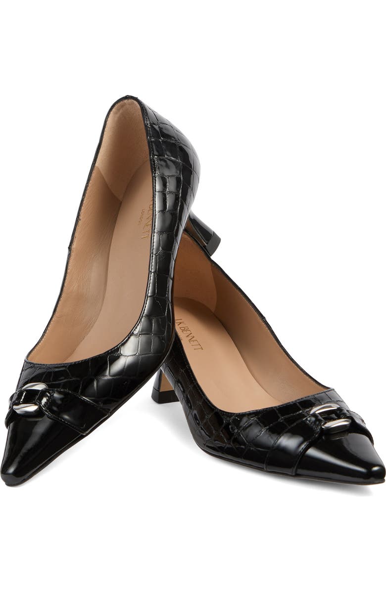 LK Bennett Jen Croc Embossed Pointed Toe Pump, Alternate, color,