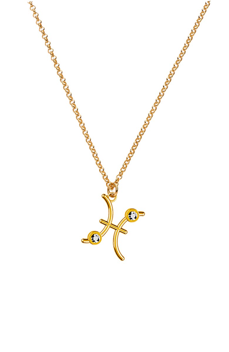 Oak & Luna Give Me a Sign Zodiac Name Necklace - Gold Vermeil, Main, color, Pisces