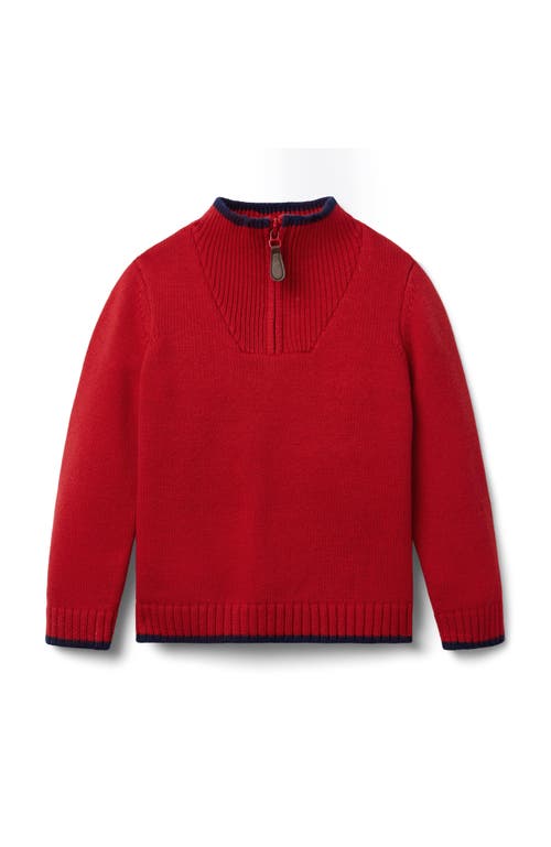 Janie And Jack The Half-zip Sweater In Red