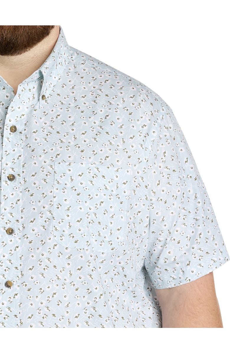 Harbor Bay by DXL Big & Tall Easy-Care Floral Print Sport Shirt, Alternate, color, Blue