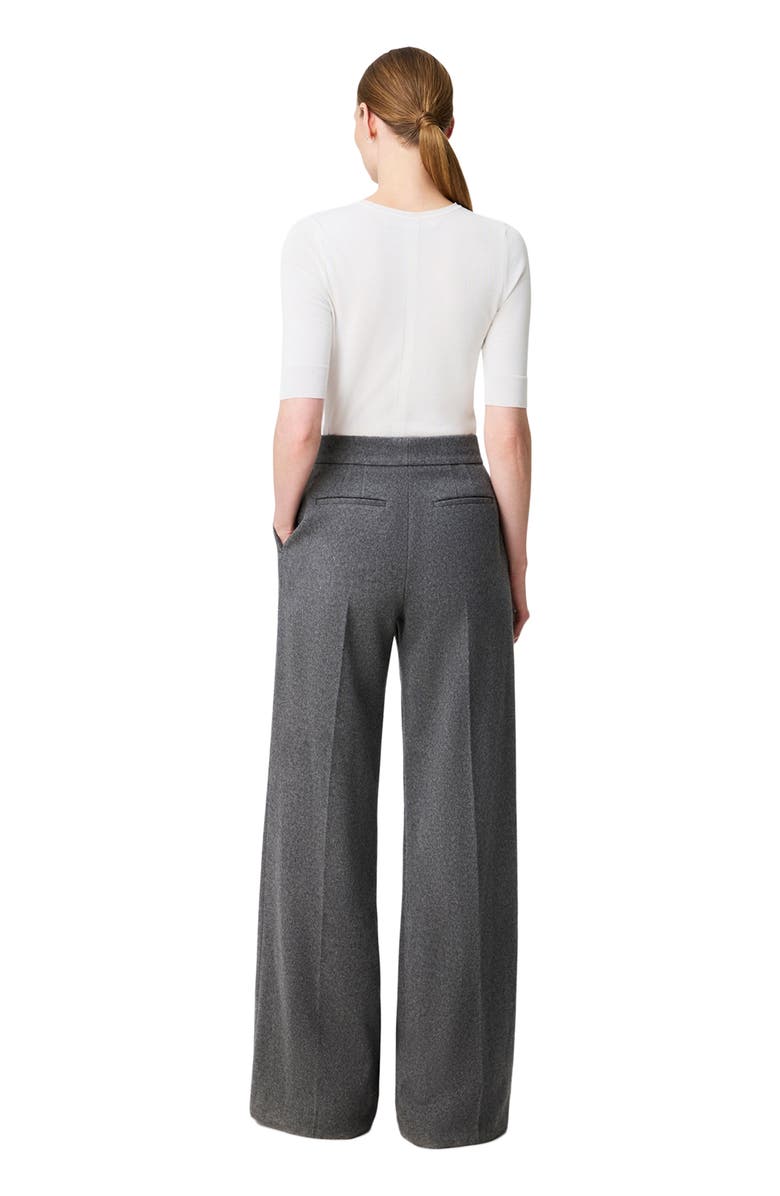 Another Tomorrow Pleated Trouser, Alternate, color, Medium Melange Grey