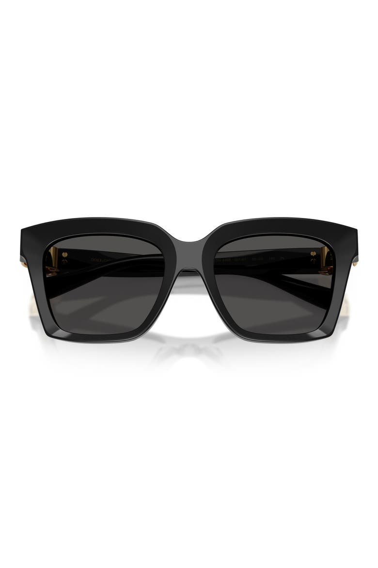 55mm Square Sunglasses, Alternate, color, BLACK / DARK GREY