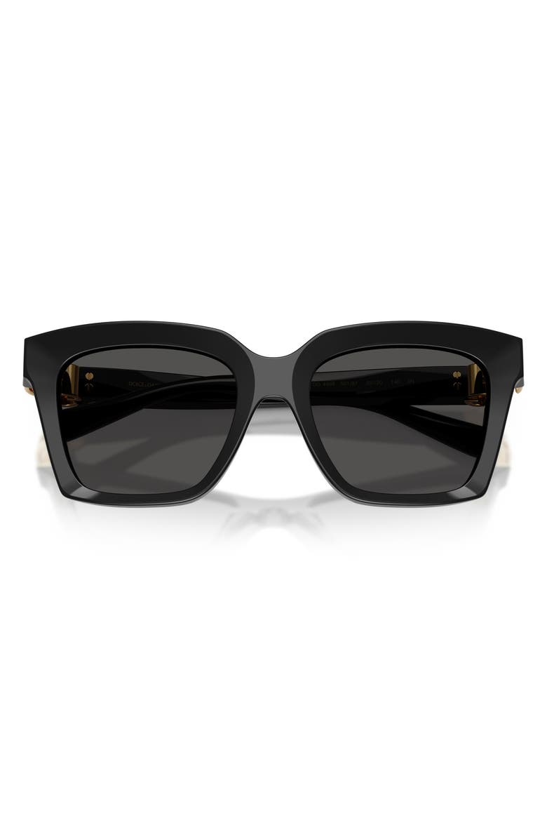 Dolce&Gabbana 55mm Square Sunglasses, Alternate, color, Black / Dark Grey