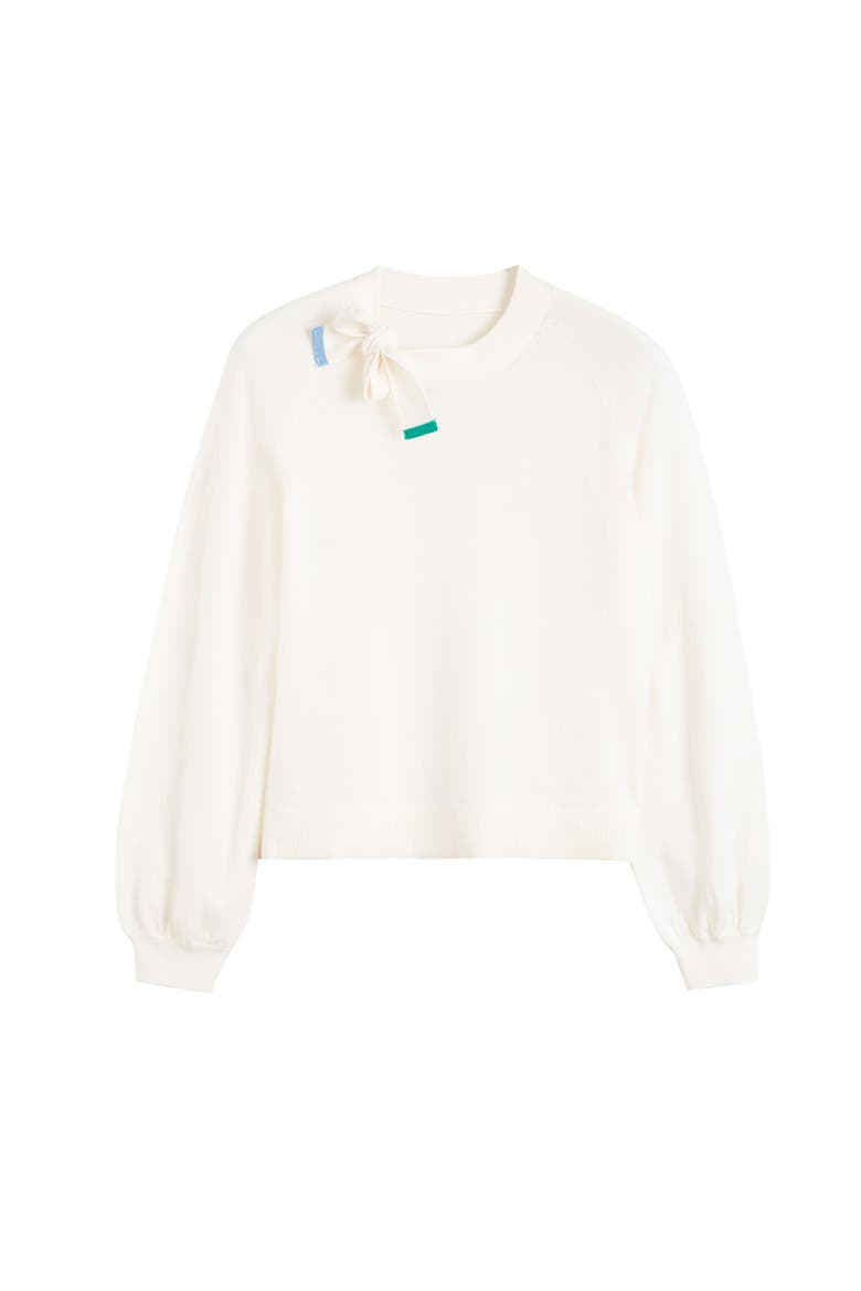 Merino Wool Sailors Knot Sweater, Alternate, color, Cream