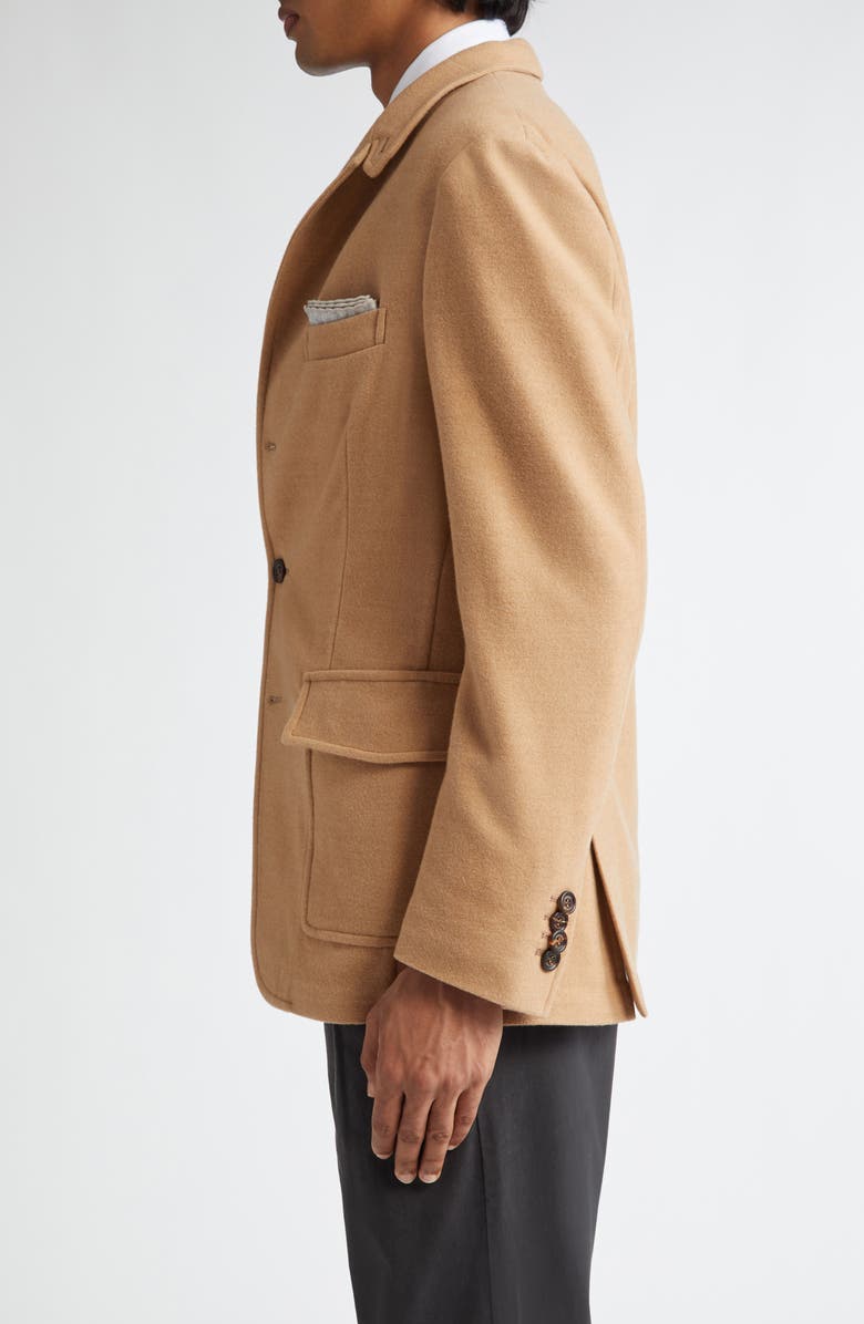 Eleventy Single Breasted Wool Knit Sport Coat, Alternate, color, Camel