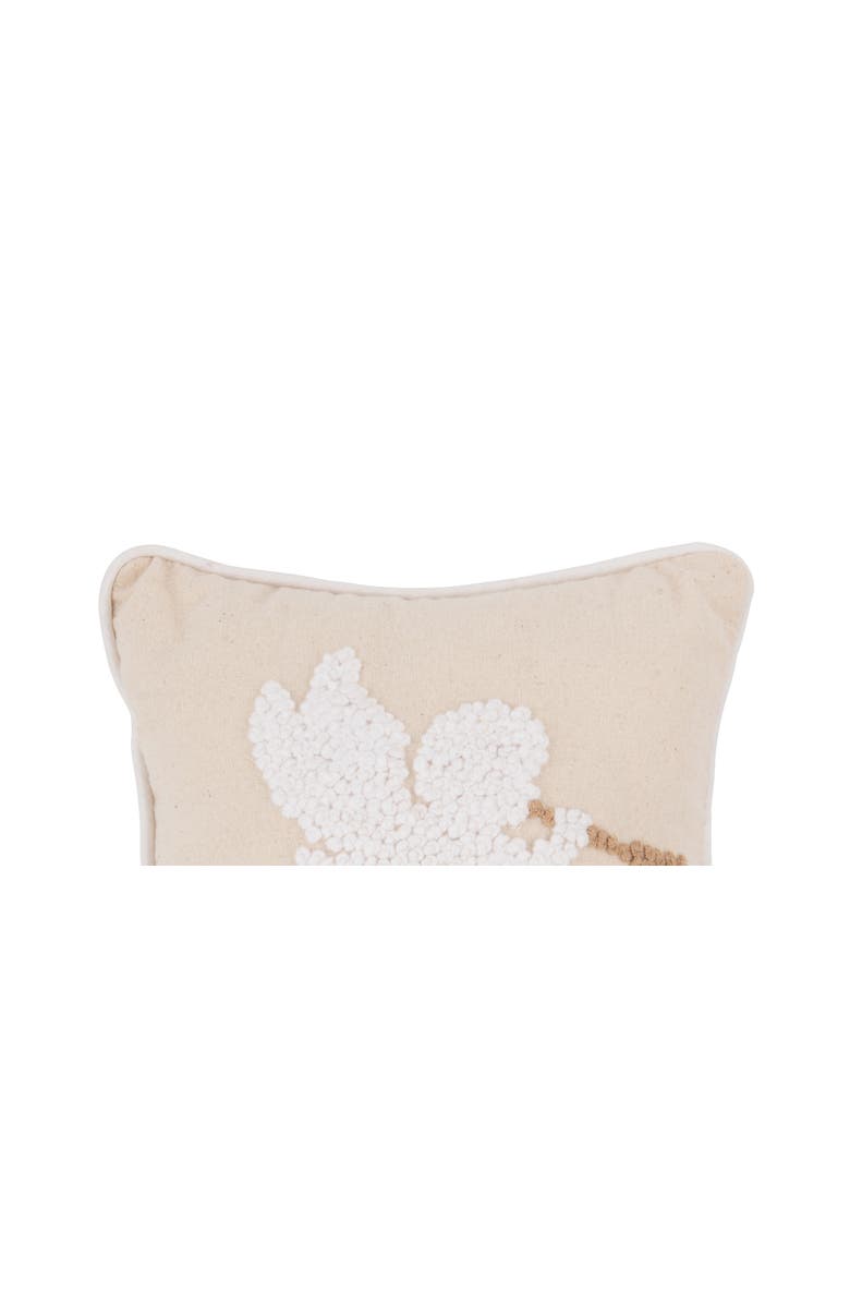 C&F Home Flying Angel with Gold Horn French Knot 100% Cotton Beige Mini Accent Pillow 8" x 8", Alternate, color, Beige