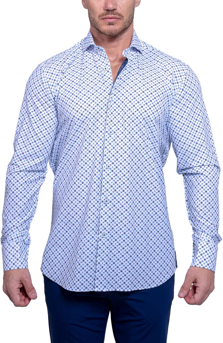 Maceoo Einstein Resistance Contemporary Fit Stretch Button-Up Shirt, Main, color, 