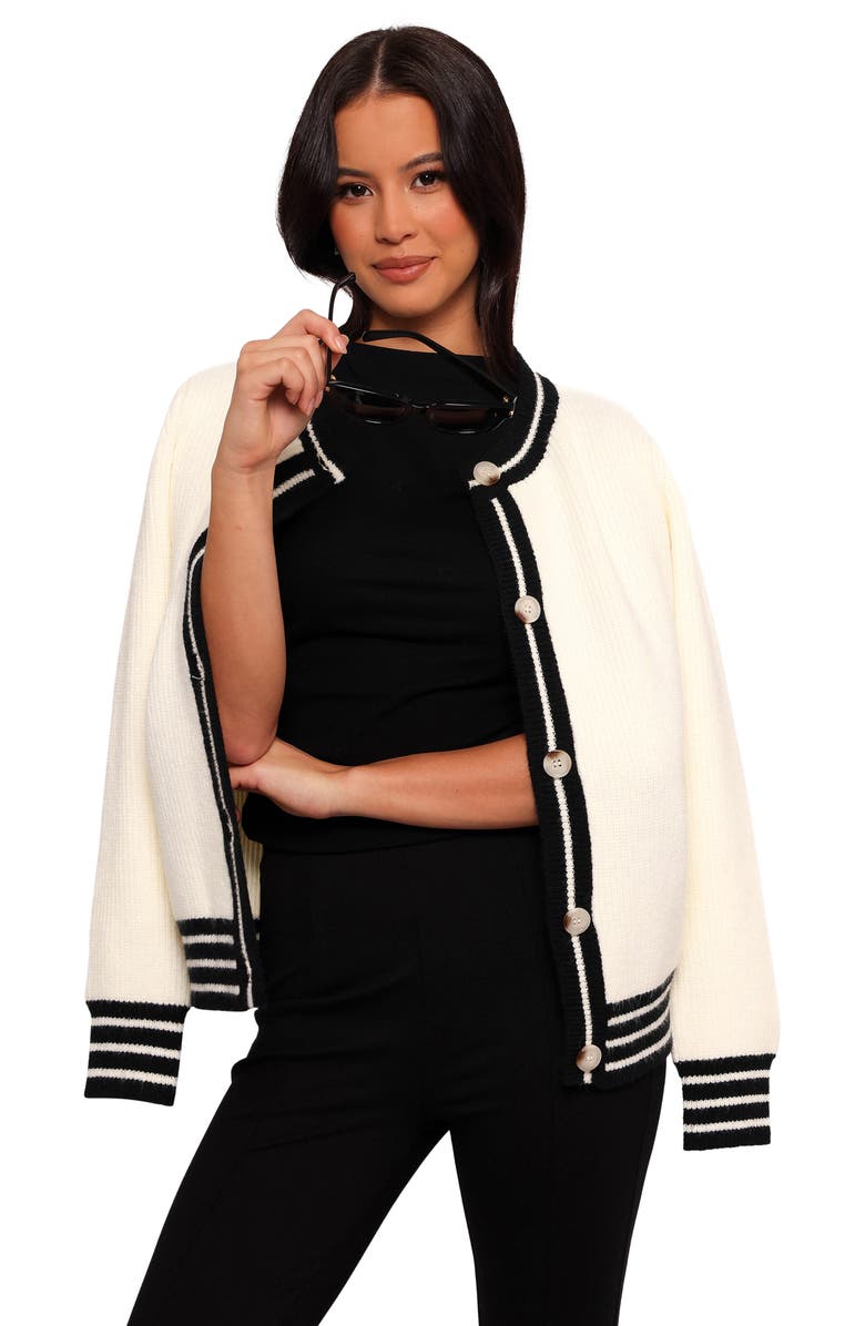 Petal & Pup Yorkshire Contrast Edge Cardigan, Alternate, color, Cream