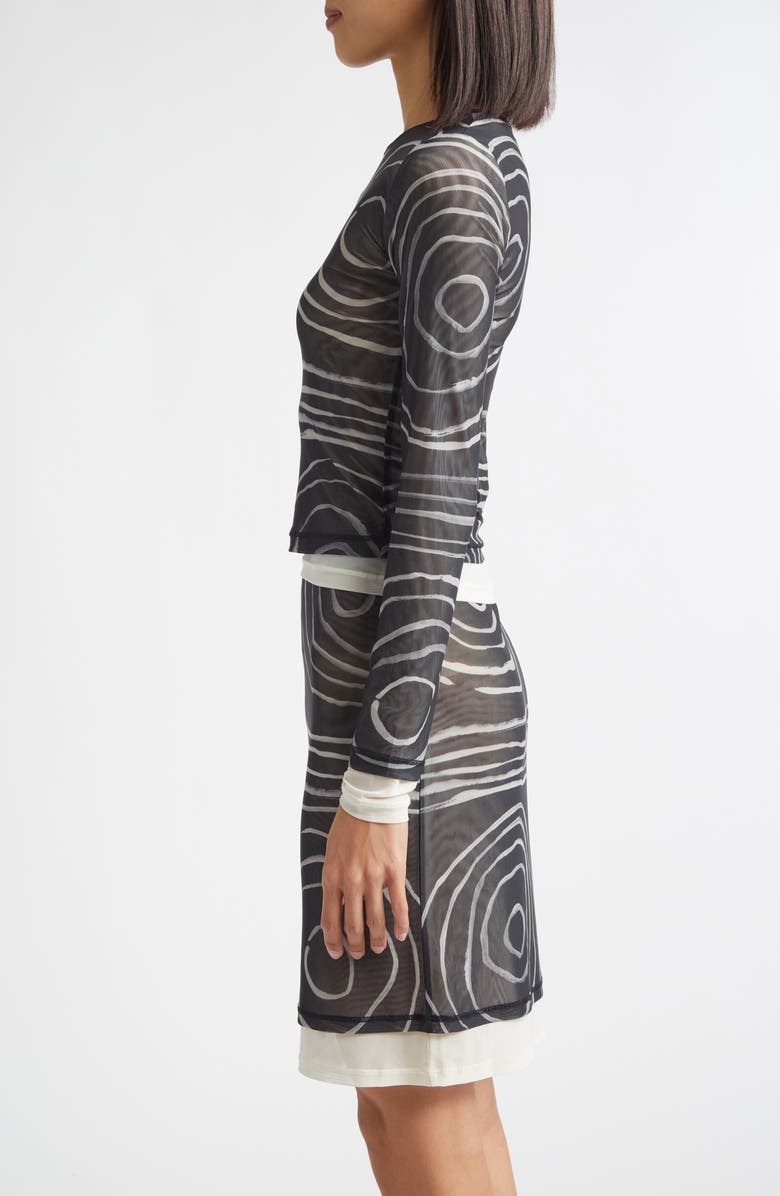 Eckhaus Latta Duet Double Layer Micromesh Long Sleeve Top, Alternate, color, Gesture