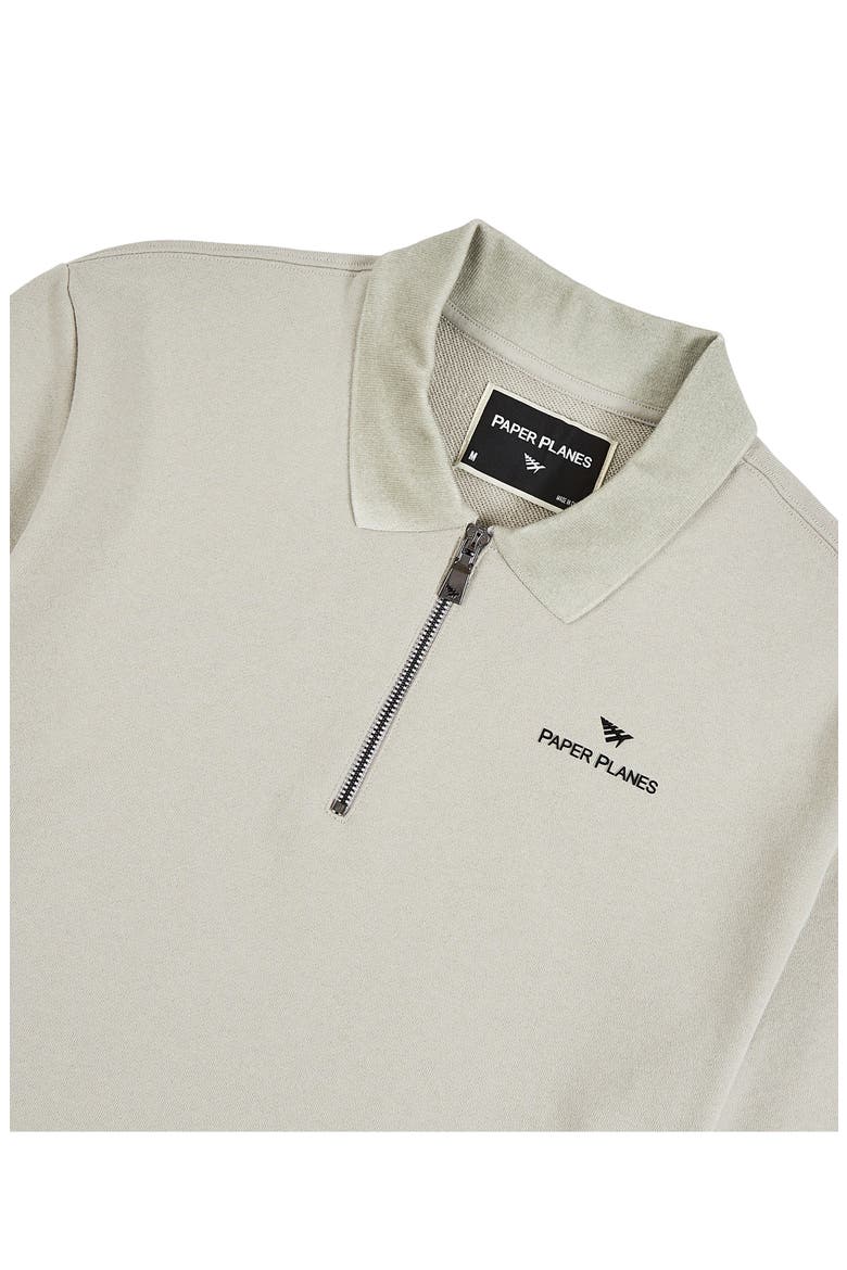 French Terry Quarter Zip Polo, Alternate, color, GREY
