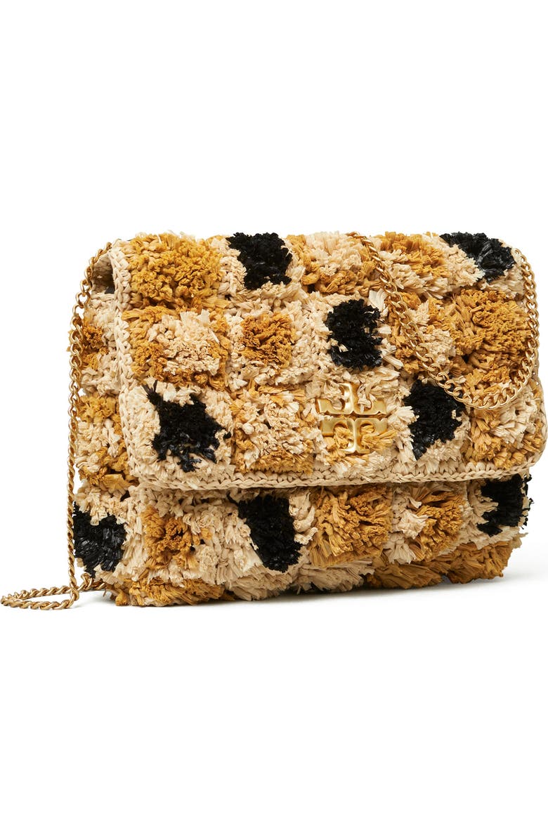 Tory Burch Mini Kira Raffia Rosette Crossbody Bag, Alternate, color,
