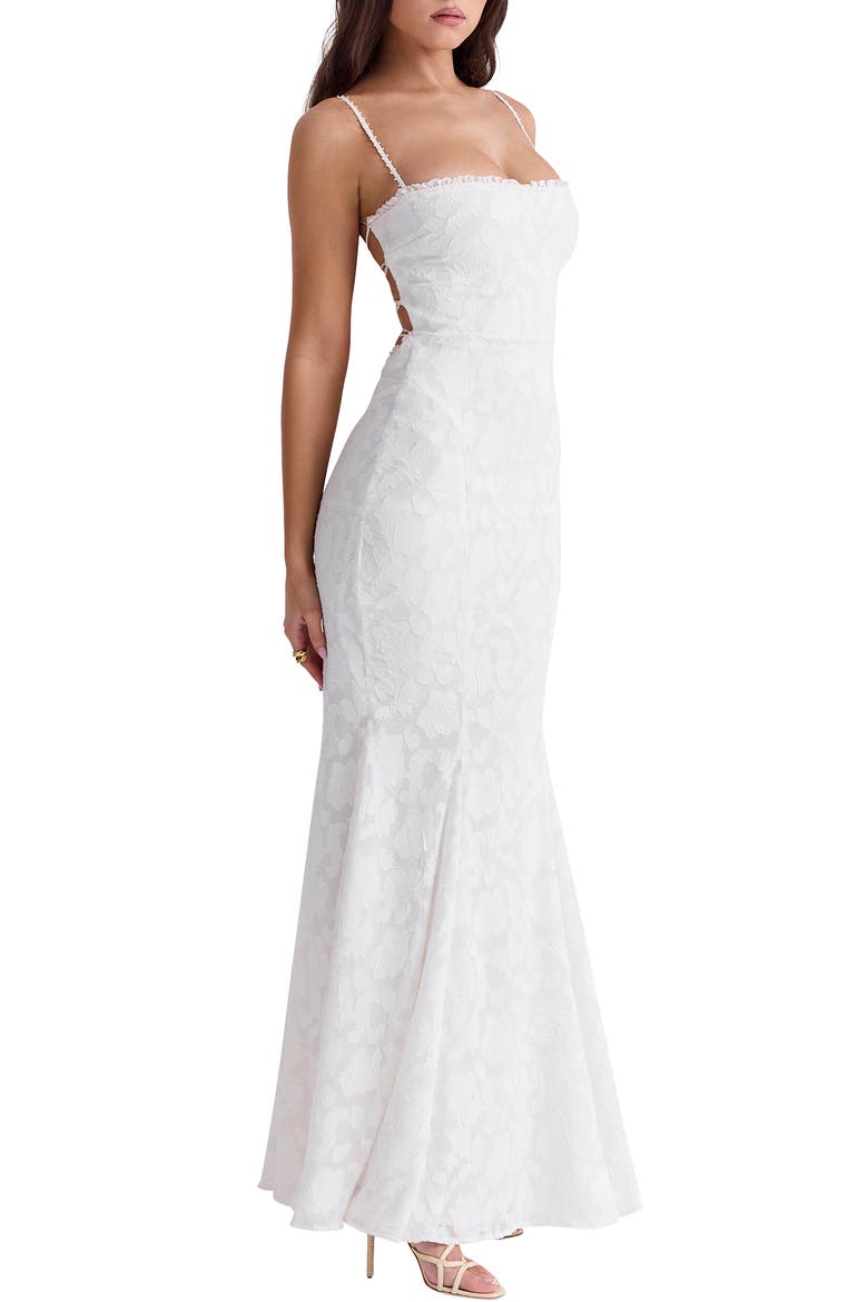 Joan Floral Appliqué Mermaid Gown, Alternate, color, IVORY