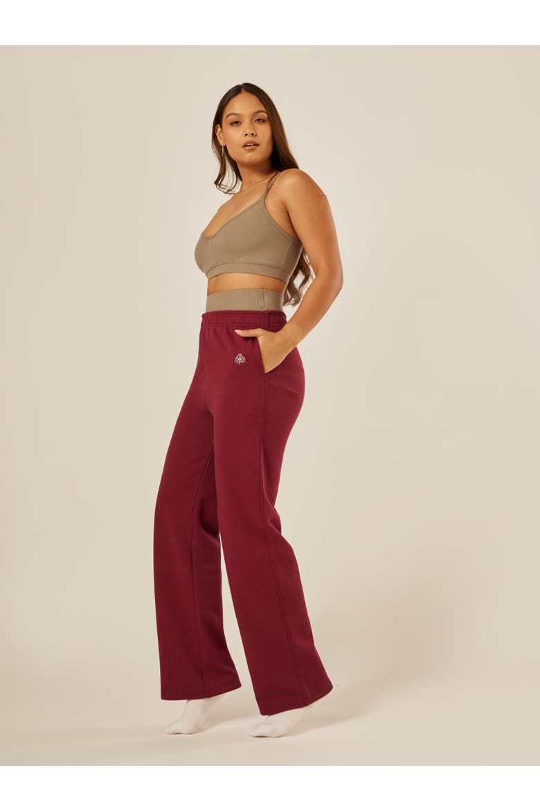 Varsity Athletica Wide Leg Joggers, Alternate, color, Garnet